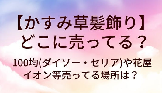 かすみ草髪飾りはどこに売ってる？100均(ダイソー・セリア)や花屋・イオン等売ってる場所は？